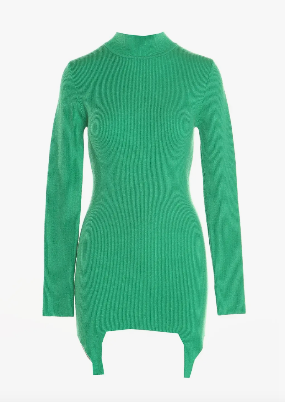 Mean Green Mock Neck Sweater- Beulah Style Mean Green Mock Neck Sweater- Beulah Style