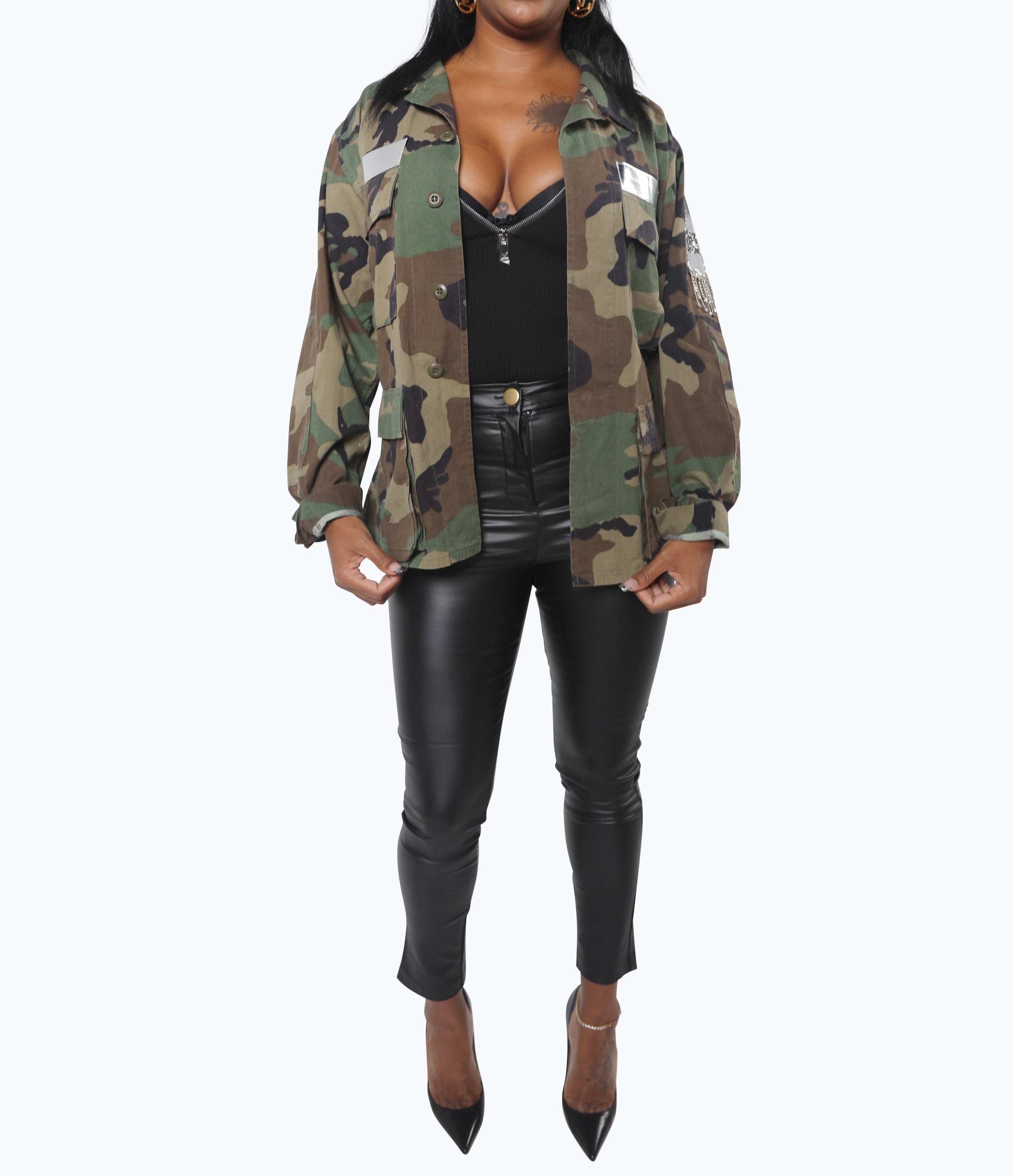 Camo Black + Glam Jacket