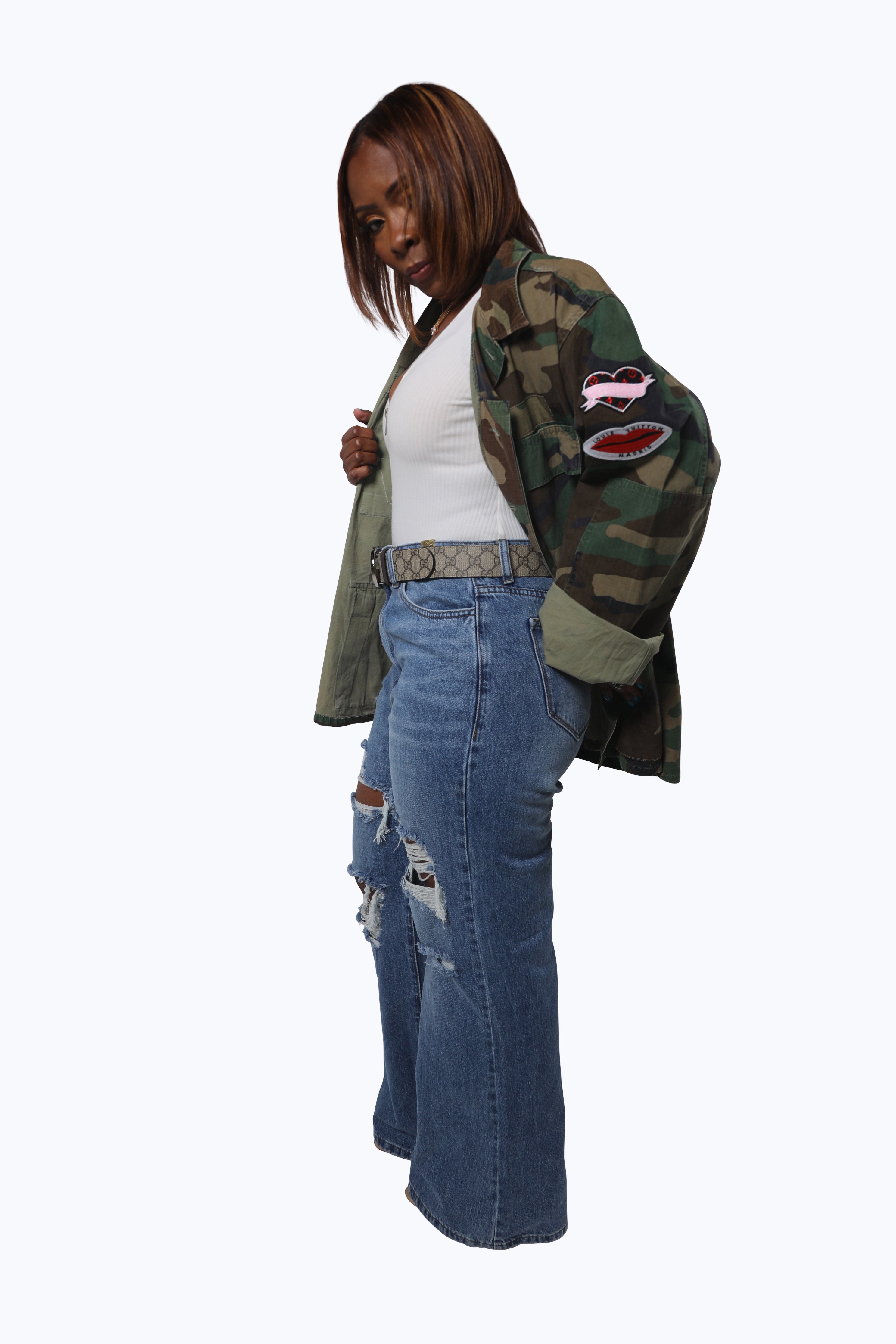 Camo LV Kiss Jacket