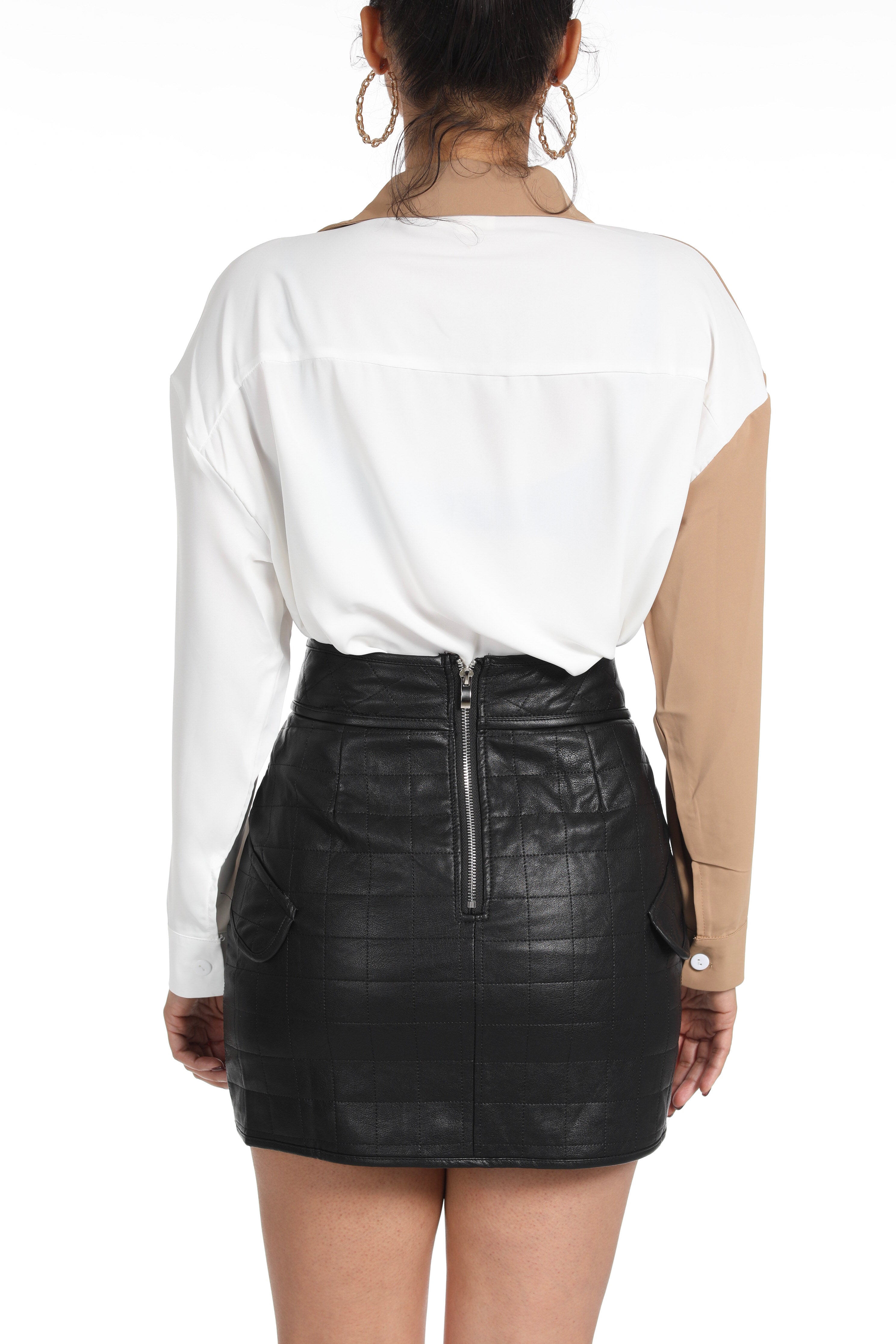 Yes its Fake, Vegan Leather Skirt Black