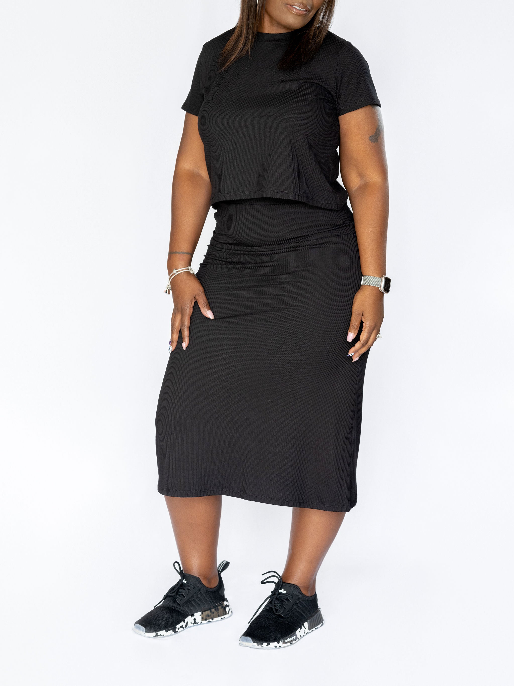 Midi Skirt and Shirt Set