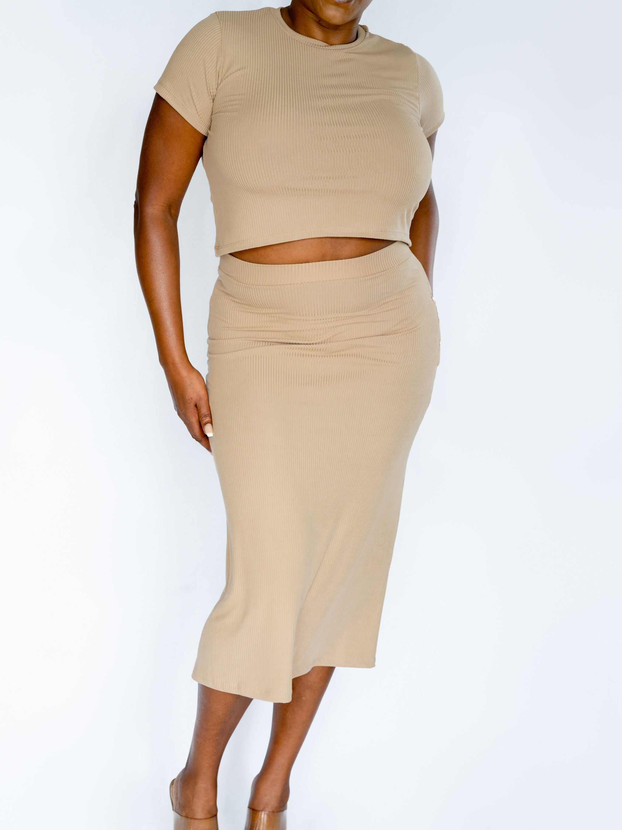 Midi Skirt and Shirt Set