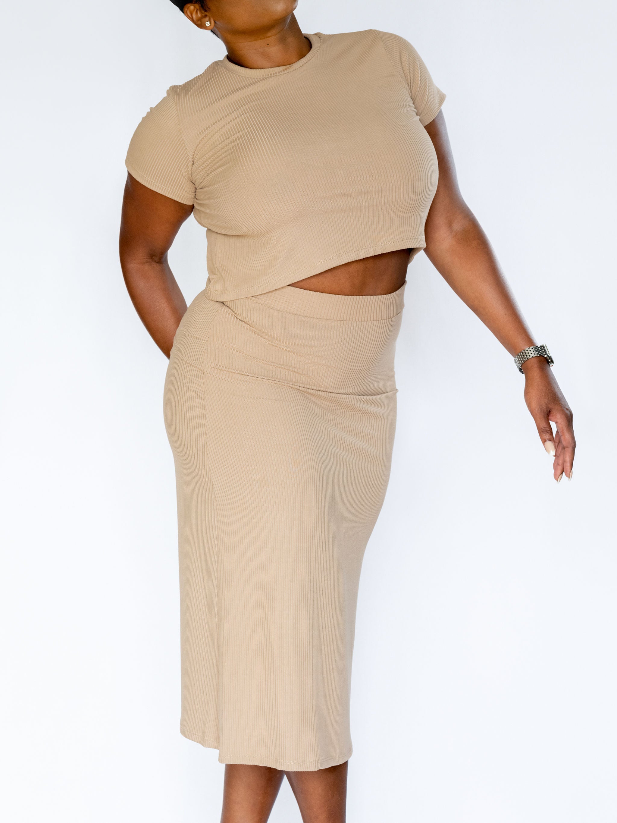 Midi Skirt and Shirt Set