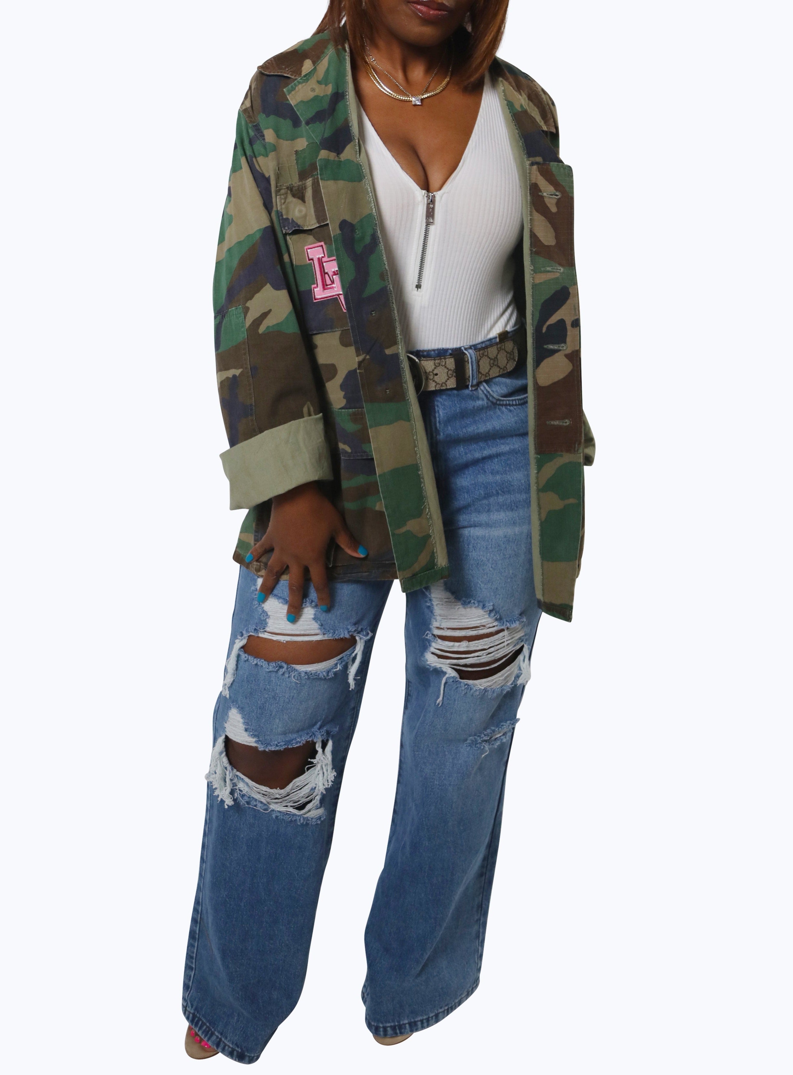 Camo LV Kiss Jacket